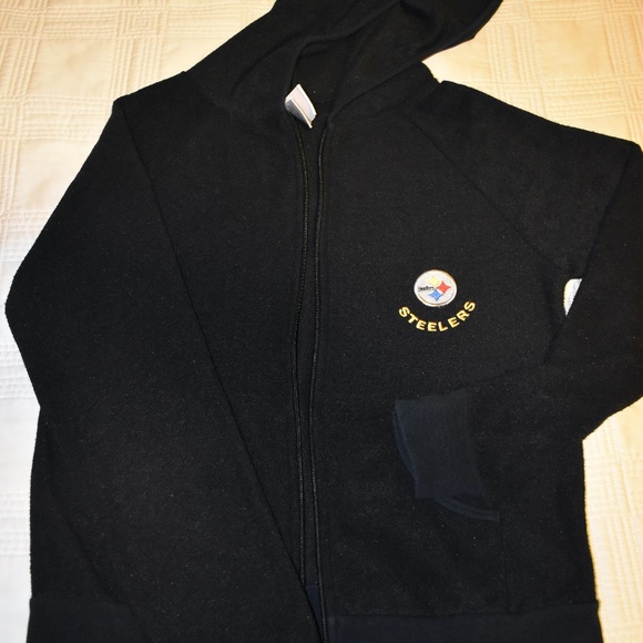 Small Black Steelers Hooded Zip-Up - Picture 1 of 2